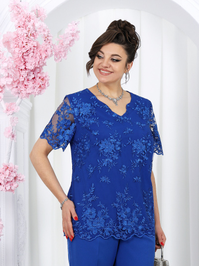 Блуза, брюки, кардиган Ninele 6066 василек - фото 7