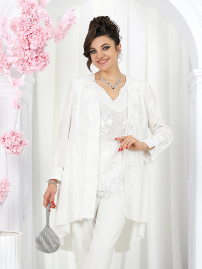 Блуза, брюки, кардиган Ninele 6066 молочный - фото 3