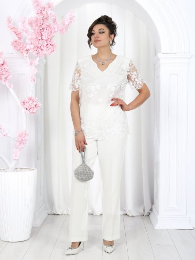 Блуза, брюки, кардиган Ninele 6066 молочный - фото 5