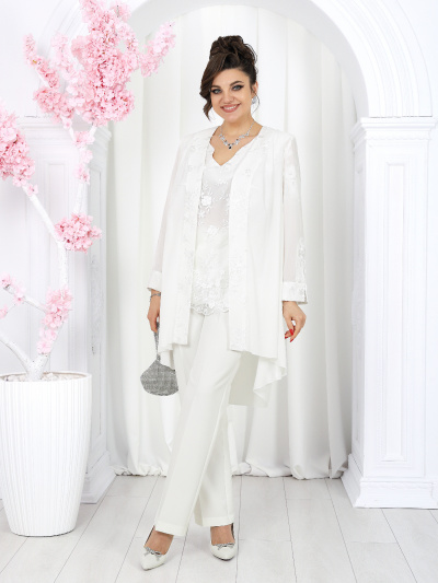 Блуза, брюки, кардиган Ninele 6066 молочный - фото 13