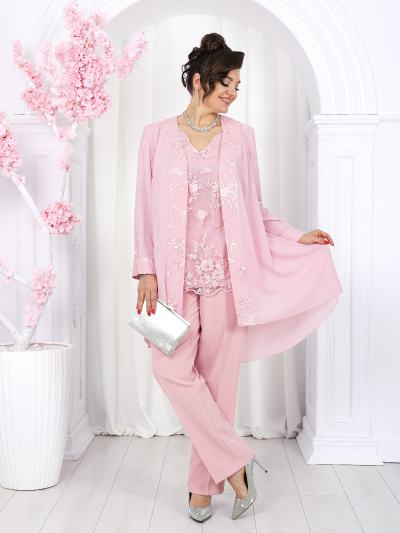 Блуза, брюки, кардиган Ninele 6066 розовый - фото 9