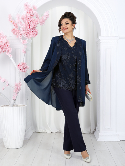 Блуза, брюки, кардиган Ninele 6066 синий - фото 1