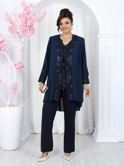 Блуза, брюки, кардиган Ninele 6066 синий - фото 5