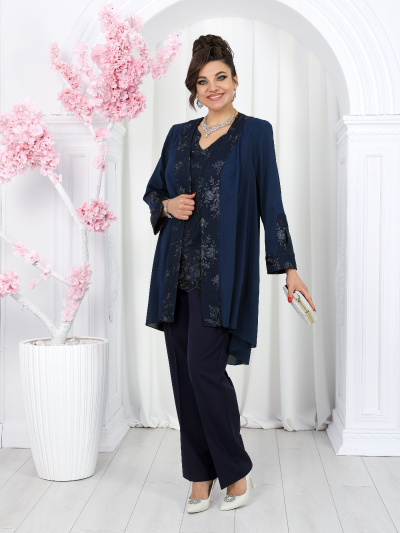 Блуза, брюки, кардиган Ninele 6066 синий - фото 15