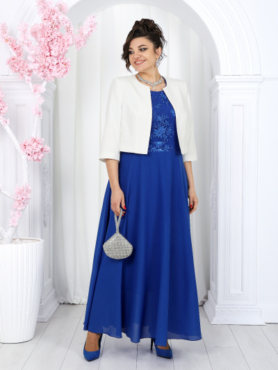 Жакет, платье Ninele 7490 василек - фото 15