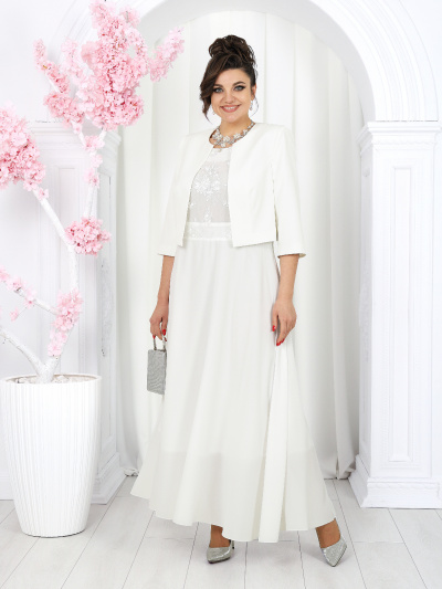 Жакет, платье Ninele 7490 молочный - фото 1