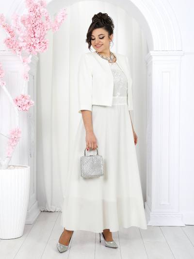 Жакет, платье Ninele 7490 молочный - фото 7