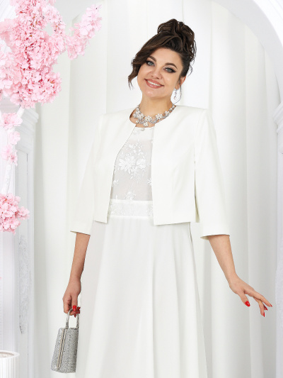 Жакет, платье Ninele 7490 молочный - фото 11