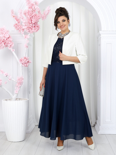 Жакет, платье Ninele 7490 синий - фото 11