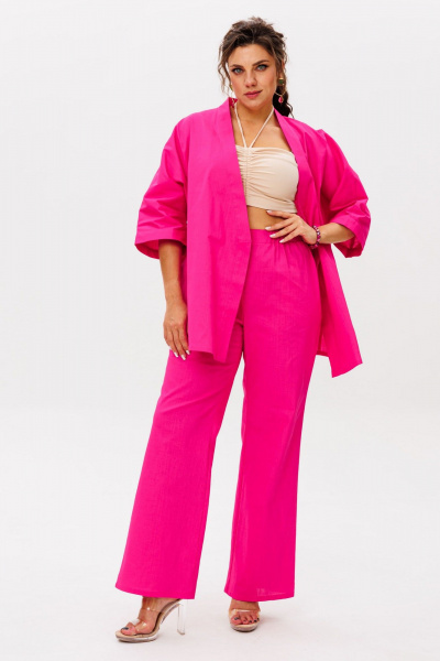 Брюки, кардиган Anelli 1597 малиновый_щербет - фото 13