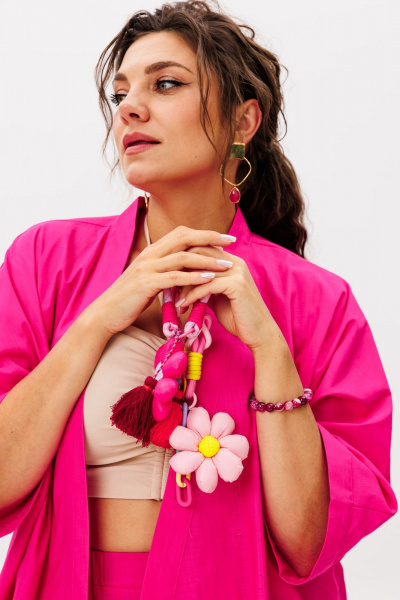 Брюки, кардиган Anelli 1597 малиновый_щербет - фото 7