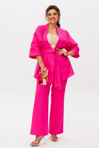 Брюки, кардиган Anelli 1597 малиновый_щербет - фото 5