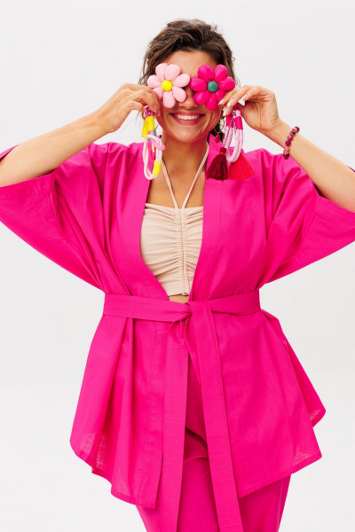 Брюки, кардиган Anelli 1597 малиновый_щербет - фото 3