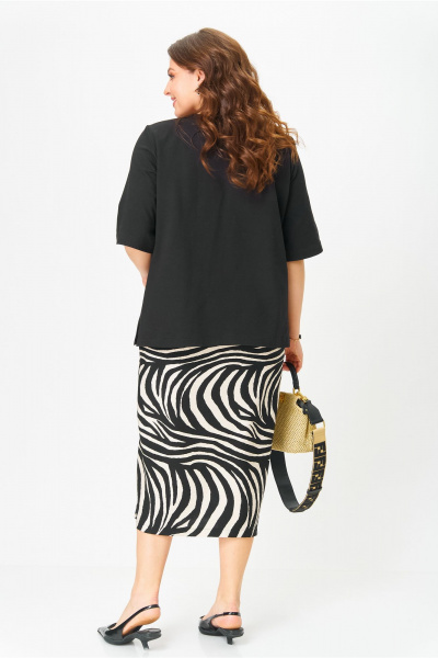 Юбка OVERYOU М201 черно-молочный - фото 7