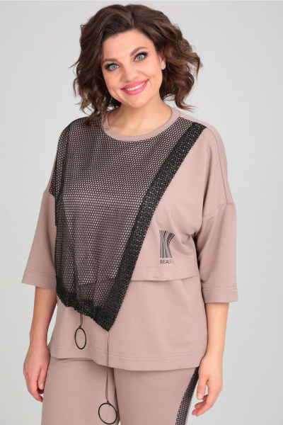 Брюки, джемпер Michel chic 1329/1 пудра-черный - фото 11