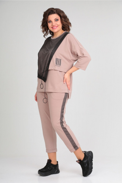 Брюки, джемпер Michel chic 1329/1 пудра-черный - фото 7