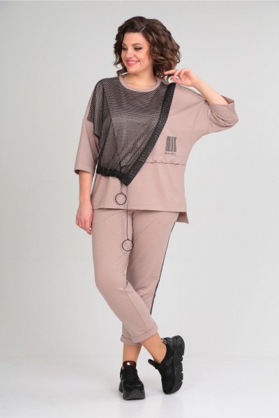 Брюки, джемпер Michel chic 1329/1 пудра-черный - фото 5