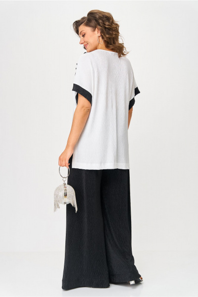 Блуза, брюки Michel chic 1423 черный-белый - фото 3