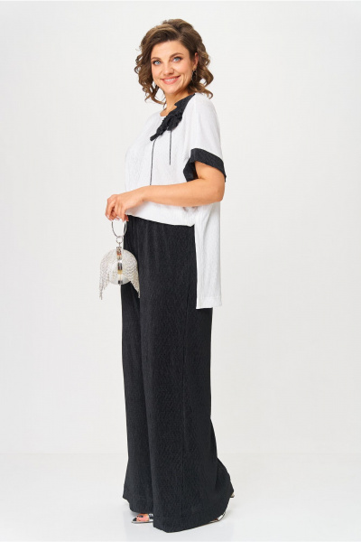 Блуза, брюки Michel chic 1423 черный-белый - фото 11