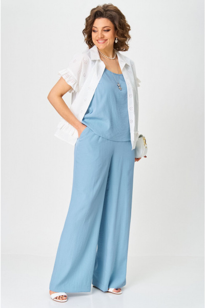 Блуза, брюки, топ Aira Style 24226 серо-голубой - фото 13