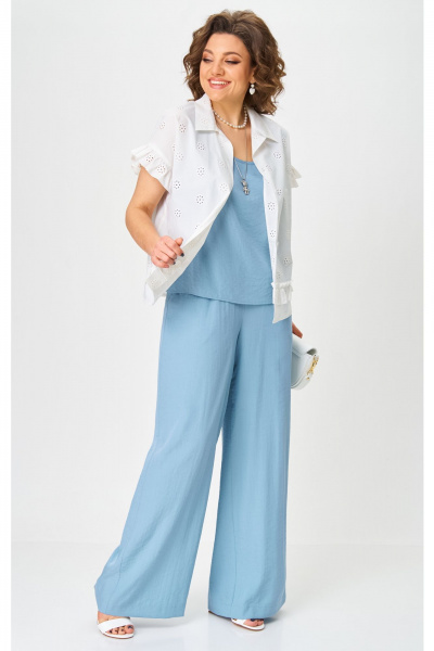 Блуза, брюки, топ Aira Style 24226 серо-голубой - фото 11