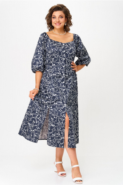 Платье Aira Style 24424 сине-белый - фото 1