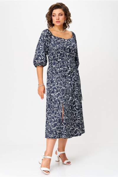 Платье Aira Style 24424 сине-белый - фото 5