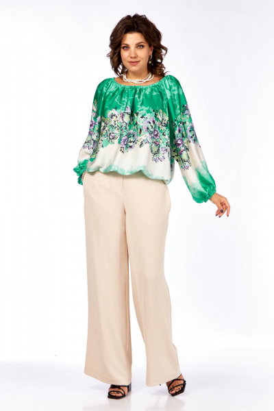 Блуза Ольга Стиль С-881 цветы - фото 11