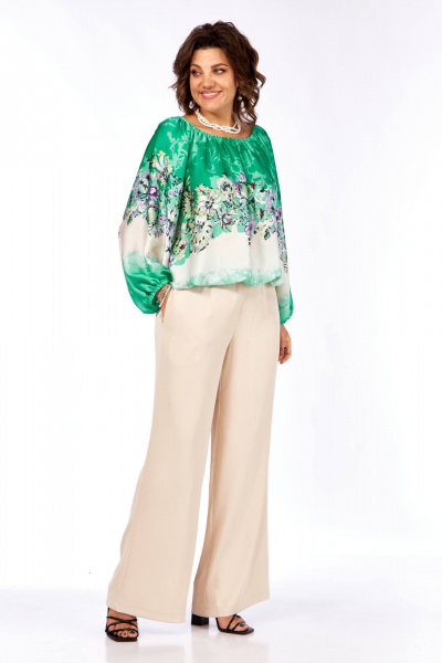 Блуза Ольга Стиль С-881 цветы - фото 7