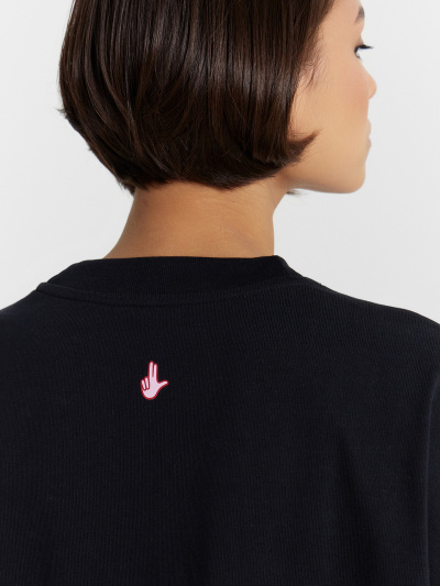 Футболка Mark Formelle 112949/24-33319П-0 черный_печать_1сл_аппликация_из_страз_полочка_1сл_Т - фото 6