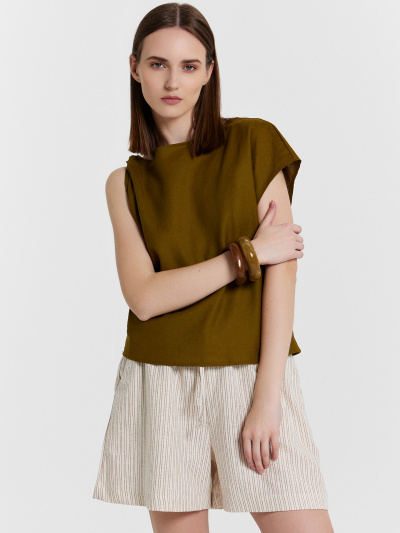 Шорты Mark Formelle 132341-1/24-33390П-9 коричневая_полоска_на_молочном - фото 1