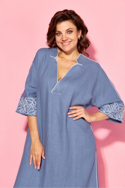 Платье AVA fashion М-123 синяя_сталь - фото 9