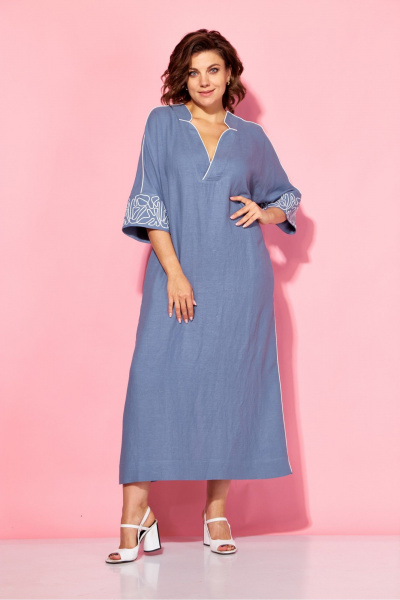 Платье AVA fashion М-123 синяя_сталь - фото 3