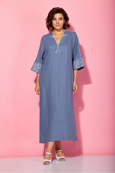 Платье AVA fashion М-123 синяя_сталь - фото 1