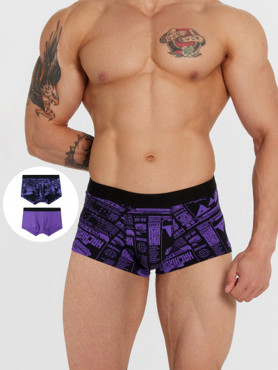 Трусы Mark Formelle 411188-2/25-5144П-5 гонки_на_черном_пурпурно_фиолетовый - фото 1