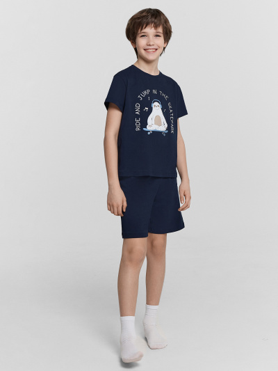 Футболка, шорты Mark Formelle 563322-1/24-32079ПП-0 т.синий_печать_Печать - фото 2