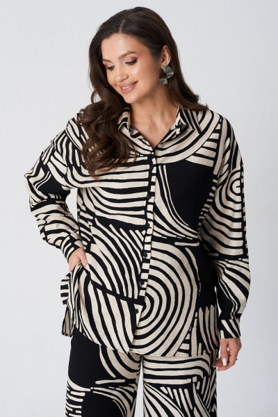 Блуза, брюки LeNata 20513 черно-бежевый - фото 19