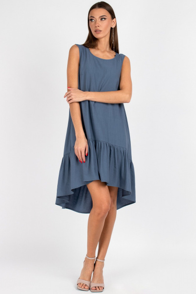 Платье VIZAVI 838 серо-синий - фото 9