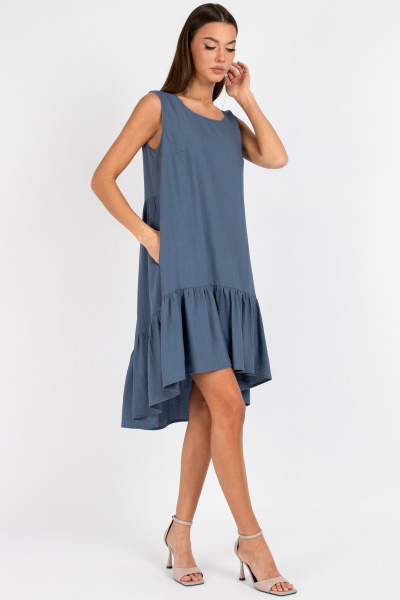 Платье VIZAVI 838 серо-синий - фото 7