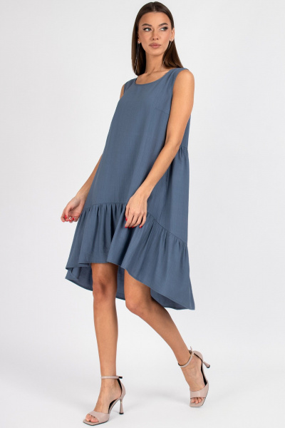 Платье VIZAVI 838 серо-синий - фото 3