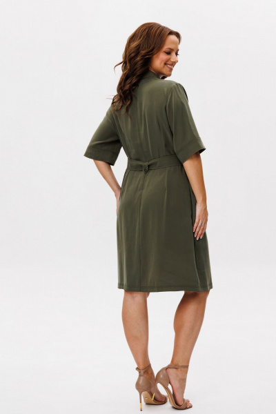 Платье Anelli 1612 оливка - фото 7