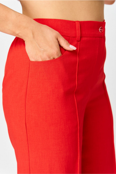 Брюки, жакет Орхидея 1572 черно-белая полоска_красный - фото 11