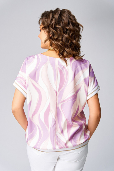 Блуза Swallow 839.3 лилово-бежевые_разводы - фото 11