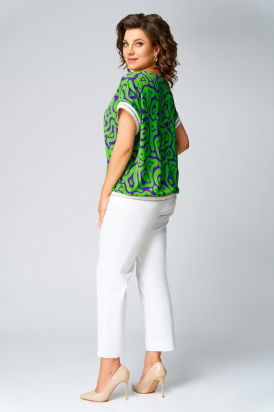 Блуза Swallow 839.5 салатово-фиолетовый_принт - фото 17