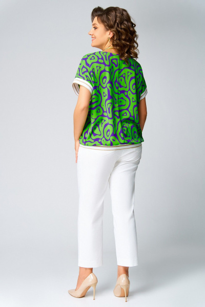 Блуза Swallow 839.5 салатово-фиолетовый_принт - фото 15