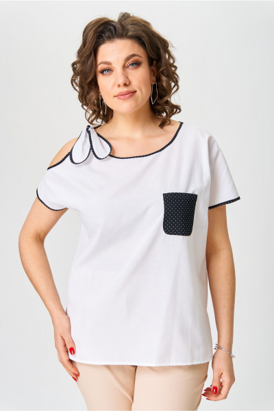 Блуза Andina city 5031-25 белый-черный - фото 5