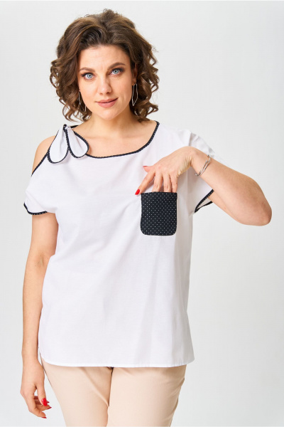 Блуза Andina city 5031-25 белый-черный - фото 3