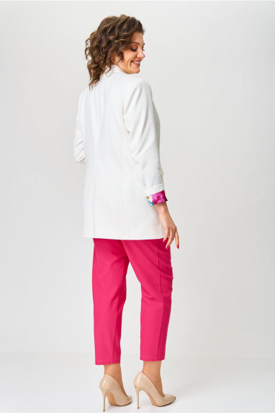 Брюки, жакет Andina city 9065 белый-фуксия - фото 3