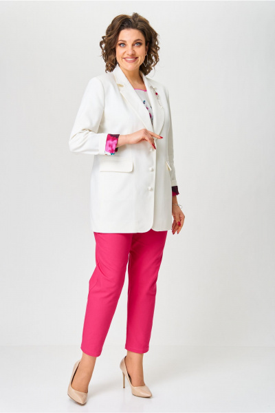 Брюки, жакет Andina city 9065 белый-фуксия - фото 11