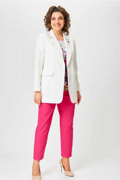 Брюки, жакет Andina city 9065 белый-фуксия - фото 7